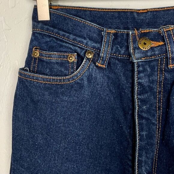 Peter Golding Vintage Blue Dark Wash High Rise Slim Fit Jeans 7-8 - Picture 2 of 7